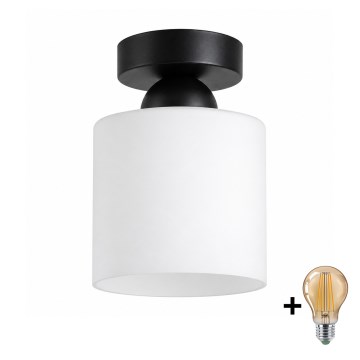 BRILAGI - LED lampa sufitowa RETRO GLASS 1xE27/60W/230V Ø 10 cm czarna/biała