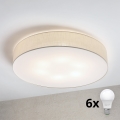 Brilagi - LED lampa sufitowa SIRIJA 6xE27/60W/230V średnica 80 cm kremowa