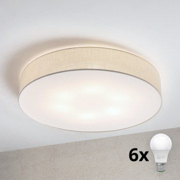 Brilagi - LED lampa sufitowa SIRIJA 6xE27/60W/230V średnica 80 cm kremowa