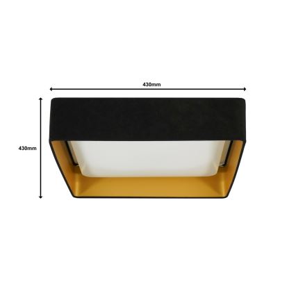 Brilagi - Lampa sufitowa LED VELVET SQUARE LED/24W/230V 43x43 cm czarna