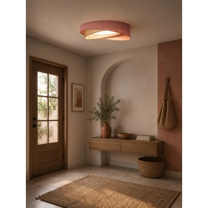 BRILAGI - Lampa sufitowa LED VELVET TWIST LED/24W/230V 4000K śr. 55 cm różowa/kremowa