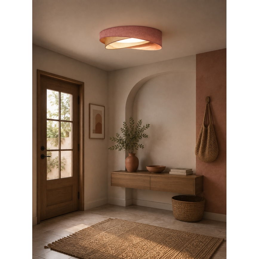 BRILAGI - Lampa sufitowa LED VELVET TWIST LED/24W/230V 4000K śr. 55 cm różowa/kremowa