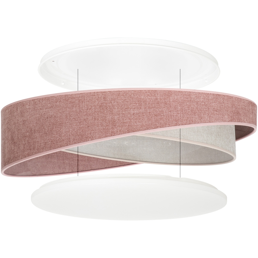 BRILAGI - Lampa sufitowa LED VELVET TWIST LED/24W/230V 4000K śr. 55 cm różowa/kremowa