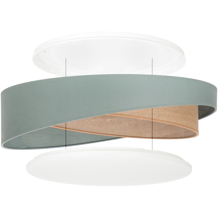 BRILAGI - Oprawa sufitowa LED VELVET TWIST LED/24W/230V 4000K śr. 55 cm zielona/beżowa