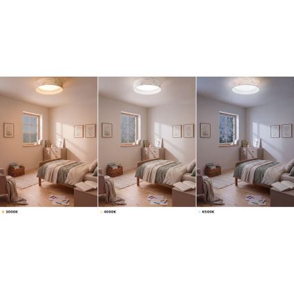 BRILAGI - Lampa sufitowa LED VELVET VARI LED/24W/230V 3000/4000/6500K śr. 45 cm biała/wzór kwiatowy