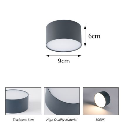 BRILAGI - LED Zewnętrzna lampa sufitowa FORIS LED/9W/230V śr. 9 cm antracyt IP44