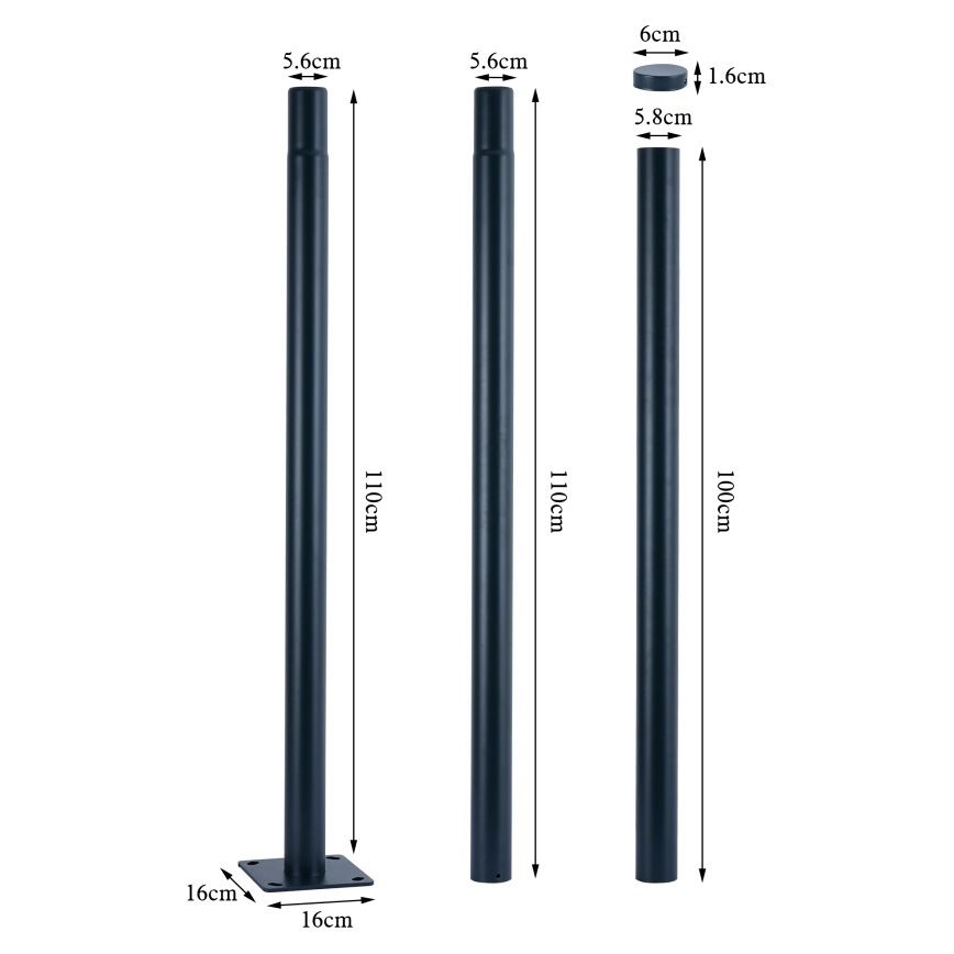 Brilagi - zewnętrzna lampa uliczna LED ze słupem 3 m URBANSPARK LED/120W/230V antracyt IP65