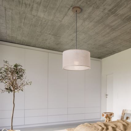 Brilagi - LED Lampa wisząca na linkę ANTHONY 1xE27/60W/230V dąb orzech/beżowy