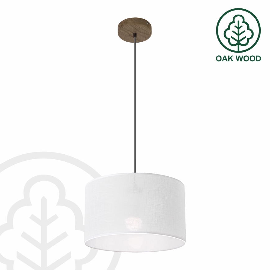Brilagi - LED Lampa wisząca na linkę ANTHONY 1xE27/60W/230V dąb orzech/biały