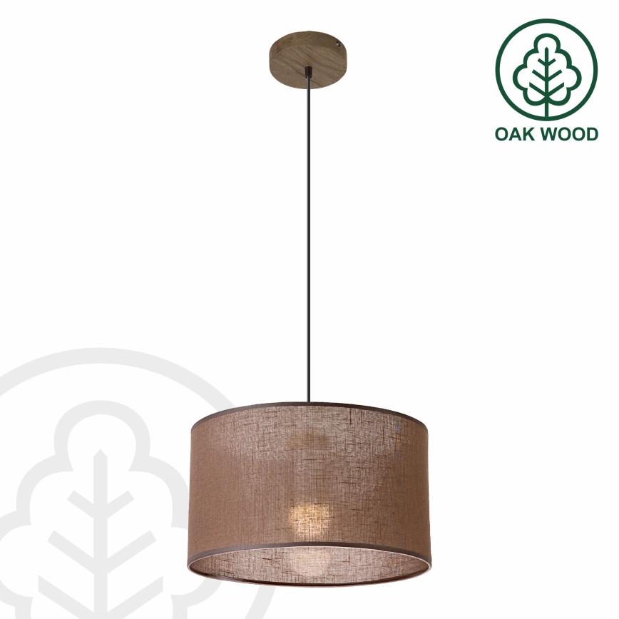Brilagi - LED Lampa wisząca na linkę ANTHONY 1xE27/60W/230V dąb orzech/brązowy