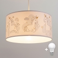 Brilagi - LED lampa wisząca dla dzieci BOBO na linku 1xE27/60W/230V Ø 35 cm biała/jednorożce