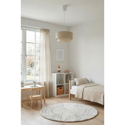 Brilagi - LED lampa wisząca na lince BOHO BOBO 1xE27/10W/230V śr. 40 cm w kropki beżowo-kremowa