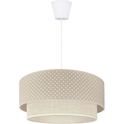 Brilagi - Lampa wisząca LED na lince BOHO BOBO 1xE27/60W/230V śr. 40 cm w kropki beżowy/kremowy