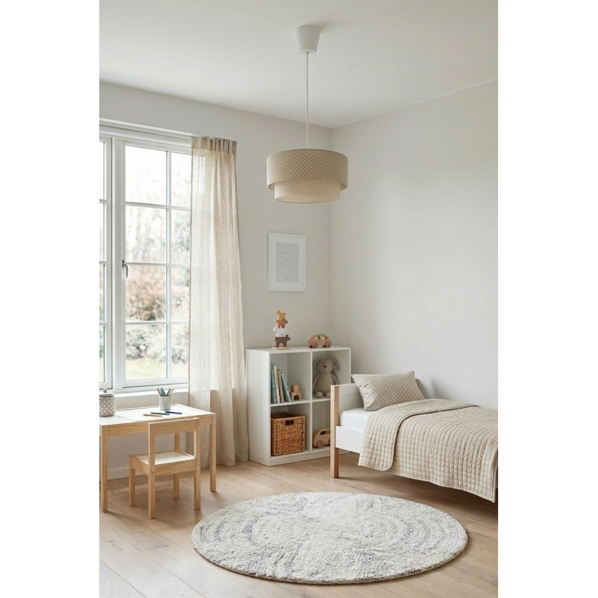 Brilagi - Lampa wisząca LED na lince BOHO BOBO 1xE27/60W/230V śr. 40 cm w kropki beżowy/kremowy