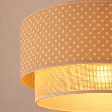 Brilagi - Lampa wisząca LED na lince BOHO BOBO 1xE27/60W/230V śr. 40 cm w kropki beżowy/kremowy