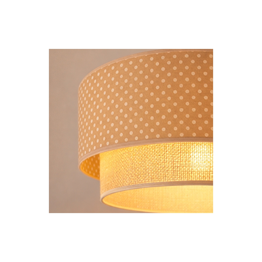 Brilagi - Lampa wisząca LED na lince BOHO BOBO 1xE27/60W/230V śr. 40 cm w kropki beżowy/kremowy