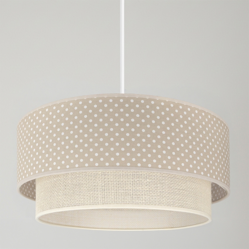 Brilagi - Lampa wisząca LED na lince BOHO BOBO 1xE27/60W/230V śr. 40 cm w kropki beżowy/kremowy
