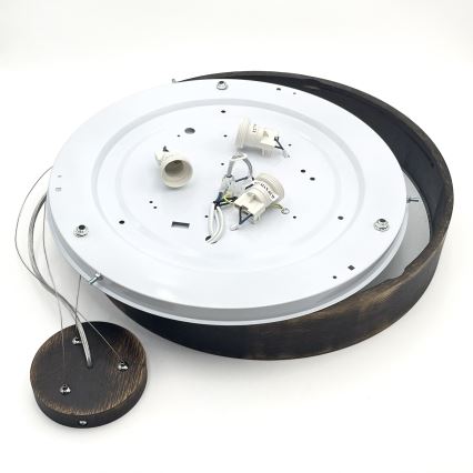 Brilagi - LED lampa wisząca na lince CARVALHO SMOKEY 3xE27/60W/230V dąb śr. 47,5 cm