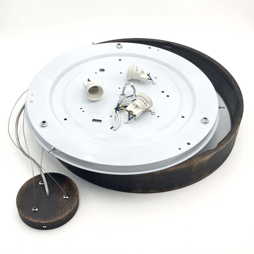 Brilagi - LED lampa wisząca na lince CARVALHO SMOKEY 3xE27/60W/230V dąb śr. 47,5 cm