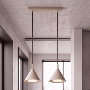 BRILAGI - LED Lampa wisząca na lince CONE DOUBLE 2xGX53/15W/230V beżowy