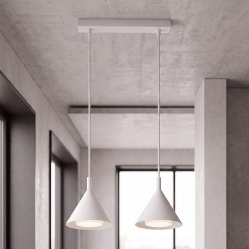 BRILAGI - LED Lampa wisząca na lince CONE DOUBLE 2xGX53/15W/230V biała