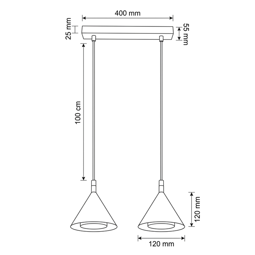 BRILAGI - LED Lampa wisząca na lince CONE DOUBLE 2xGX53/15W/230V biała