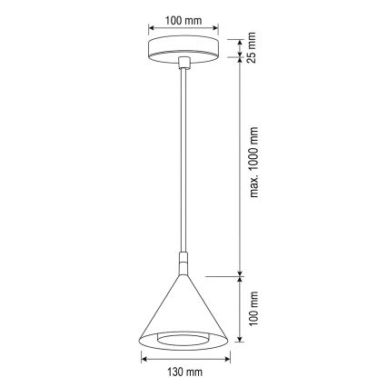BRILAGI - LED Lampa wisząca na lince CONE SINGLE 1xGX53/15W/230V biała