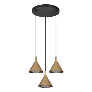 BRILAGI - LED Lampa wisząca na lince CONE TRIPLE ROUND 3xGX53/15W/230V złota