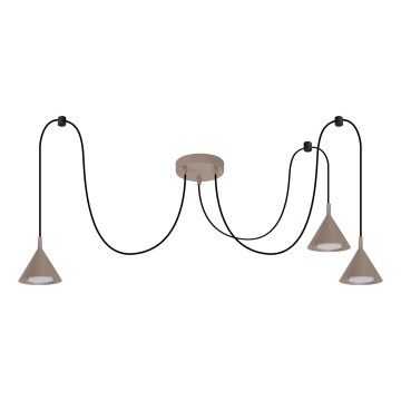 BRILAGI - LED Lampa wisząca na lince CONE TRIPLE SPIDER 3xGX53/15W/230V beżowa