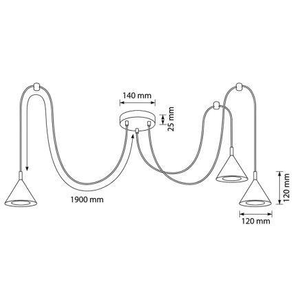 BRILAGI - LED Lampa wisząca na lince CONE TRIPLE SPIDER 3xGX53/15W/230V biała