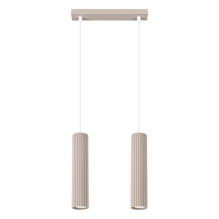 Brilagi - LED lampa wisząca na lince CRESTO 2xGU10/10W/230V taupe