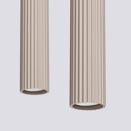 Brilagi - LED lampa wisząca na lince CRESTO 2xGU10/10W/230V taupe