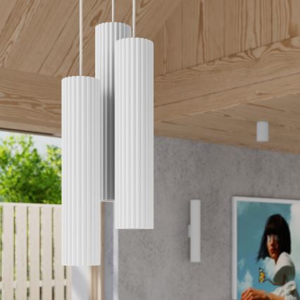 Brilagi - LED lampa wisząca na lince CRESTO 3xGU10/10W/230V biała