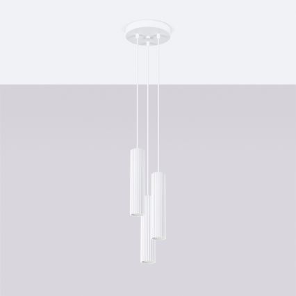 Brilagi - LED lampa wisząca na lince CRESTO 3xGU10/10W/230V biała