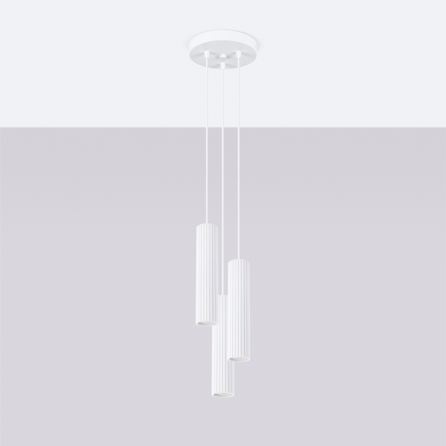 Brilagi - LED lampa wisząca na lince CRESTO 3xGU10/10W/230V biała