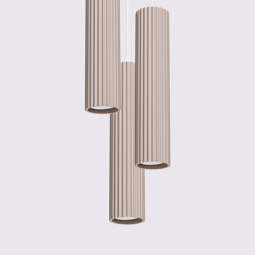 Brilagi - LED lampa wisząca na lince CRESTO 3xGU10/10W/230V taupe