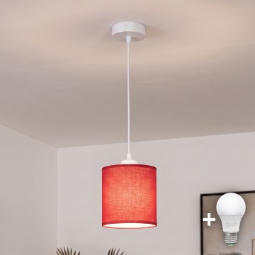 BRILAGI - LED lampa wisząca na lince NUBILA 1xE27/60W/230V Ø 14 cm biały/czerwony