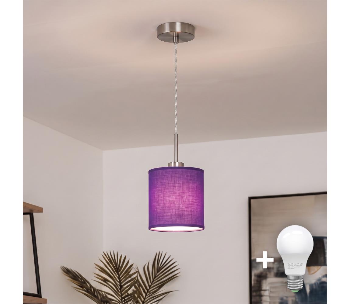 Brilagi - LED lampa wisząca na lince NUBILA 1xE27/60W/230V Ø 14 cm fioletowa