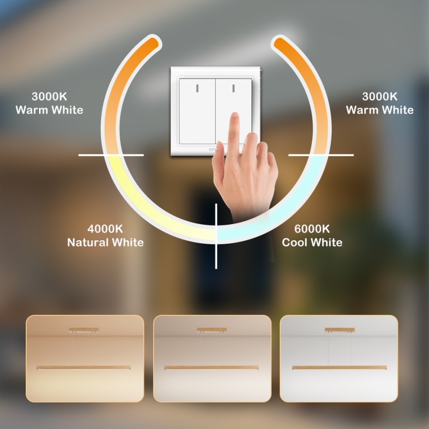 Brilagi - LED lampa wisząca na lince OAK LED/30W/230V 3000/4500/6000K dąb