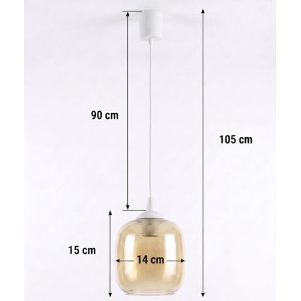 Brilagi - LED lampa wisząca na przewodzie RETRO GLASS 1xE27/60W/230V śr. 14 cm biały/dymny brąz