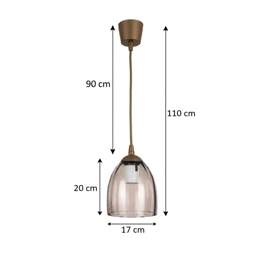 Brilagi - LED lampa wisząca na przewodzie RETRO GLASS 1xE27/60W/230V śr. 17 cm brązowy/dymny beżowy