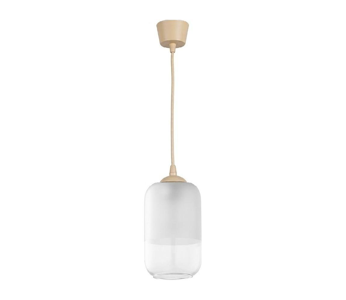 Brilagi - LED lampa wisząca na lince RETRO GLASS 1xE27/60W/230V śr. 14 cm beżowa/biała