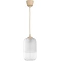Brilagi - LED lampa wisząca na lince RETRO GLASS 1xE27/60W/230V śr. 14 cm beżowa/biała