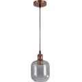 Brilagi - LED lampa wisząca na lince RETRO GLASS 1xE27/60W/230V śr. 14 cm miedziany/dymny szary