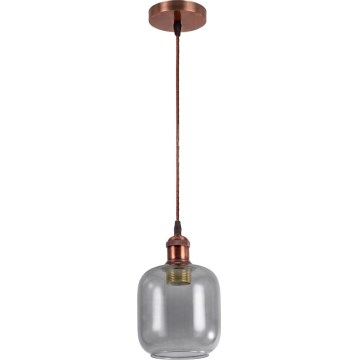Brilagi - LED lampa wisząca na lince RETRO GLASS 1xE27/60W/230V śr. 14 cm miedziany/dymny szary
