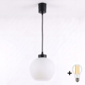 Brilagi - LED Lampa wisząca na lince RETRO GLASS 1xE27/60W/230V śr. 15 cm czarna/biała