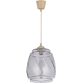 Brilagi - LED lampa wisząca na lince RETRO GLASS 1xE27/60W/230V śr. 26 cm beżowy/dymny szary