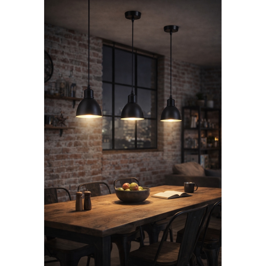 Brilagi - LED lampa wisząca na lince RIDDY 1xE27/60W/230V czarna