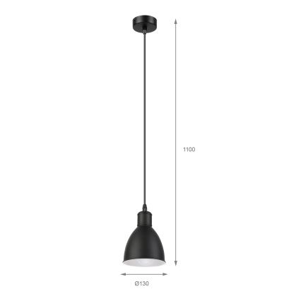 Brilagi - LED lampa wisząca na lince RIDDY 1xE27/60W/230V czarna