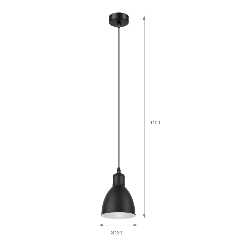 Brilagi - LED lampa wisząca na lince RIDDY 1xE27/60W/230V czarna